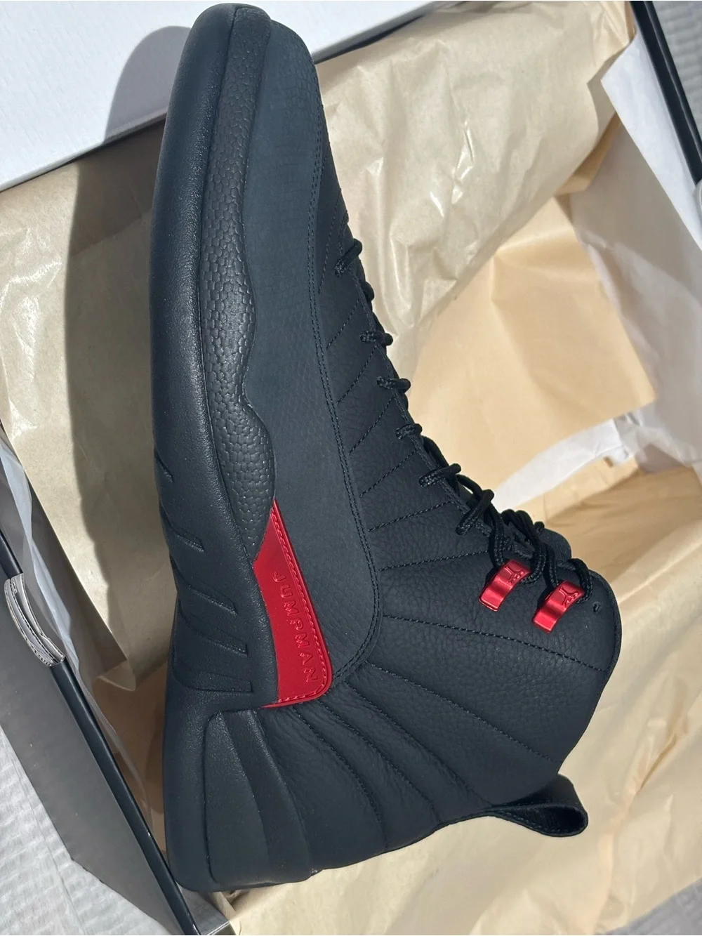 Jordan Men's Black and Red High-Top Basketball Sneakers